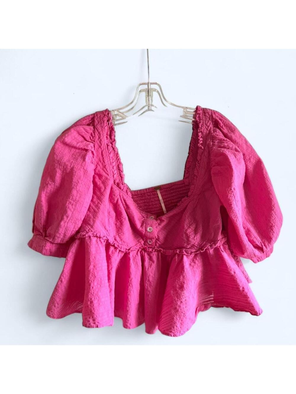 Free people bright pink crop top